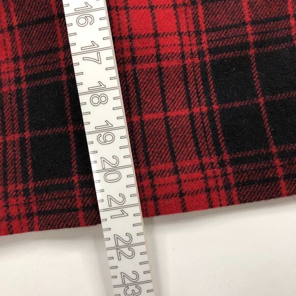 Eddie Bauer 14 (Fits 36In) Wool Blend Zip Plaid Mini Skirt Black Red MINT - Picture 4 of 11